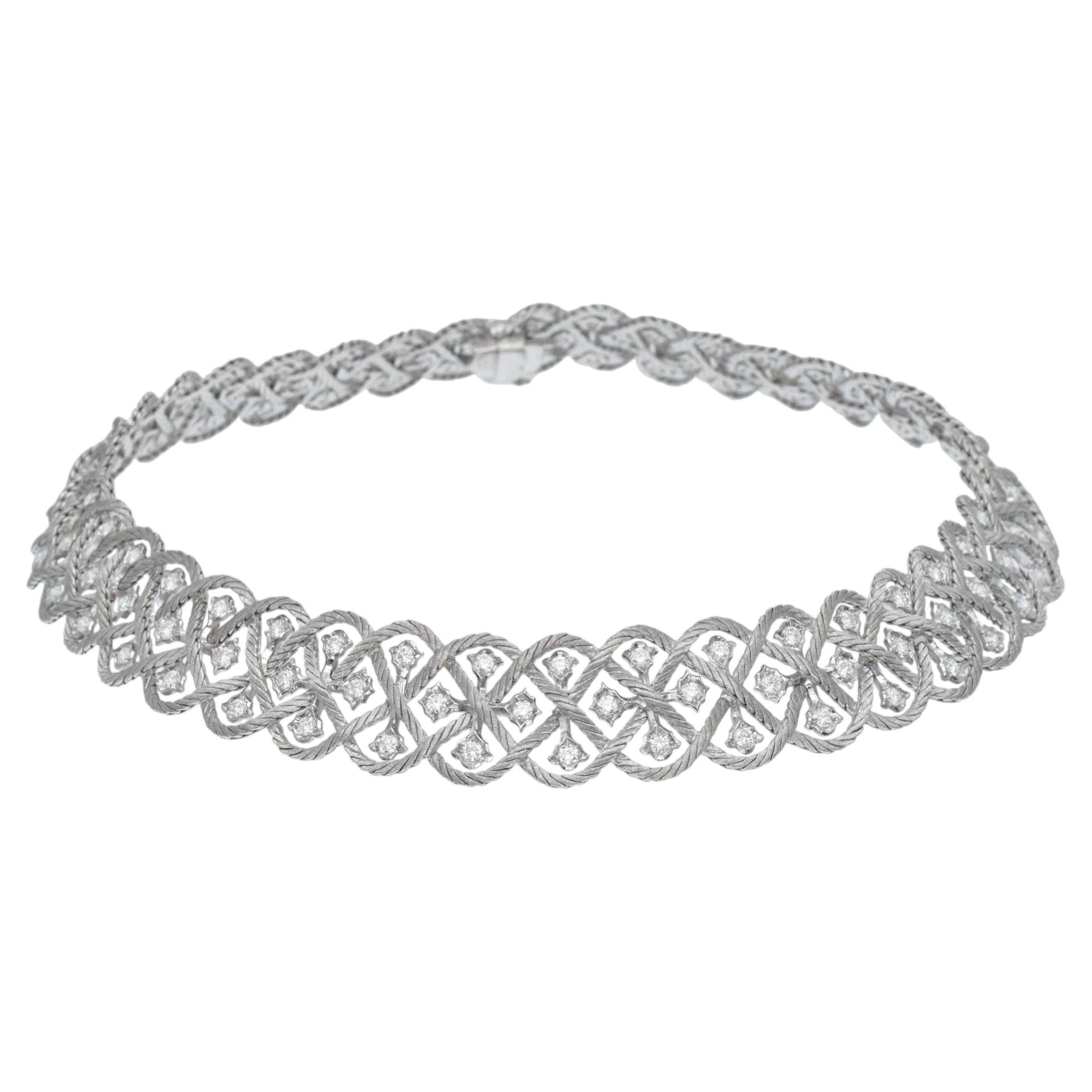 Buccellati Diamond "Etoile" Necklace In 18k Yellow And White Gold. For Sale