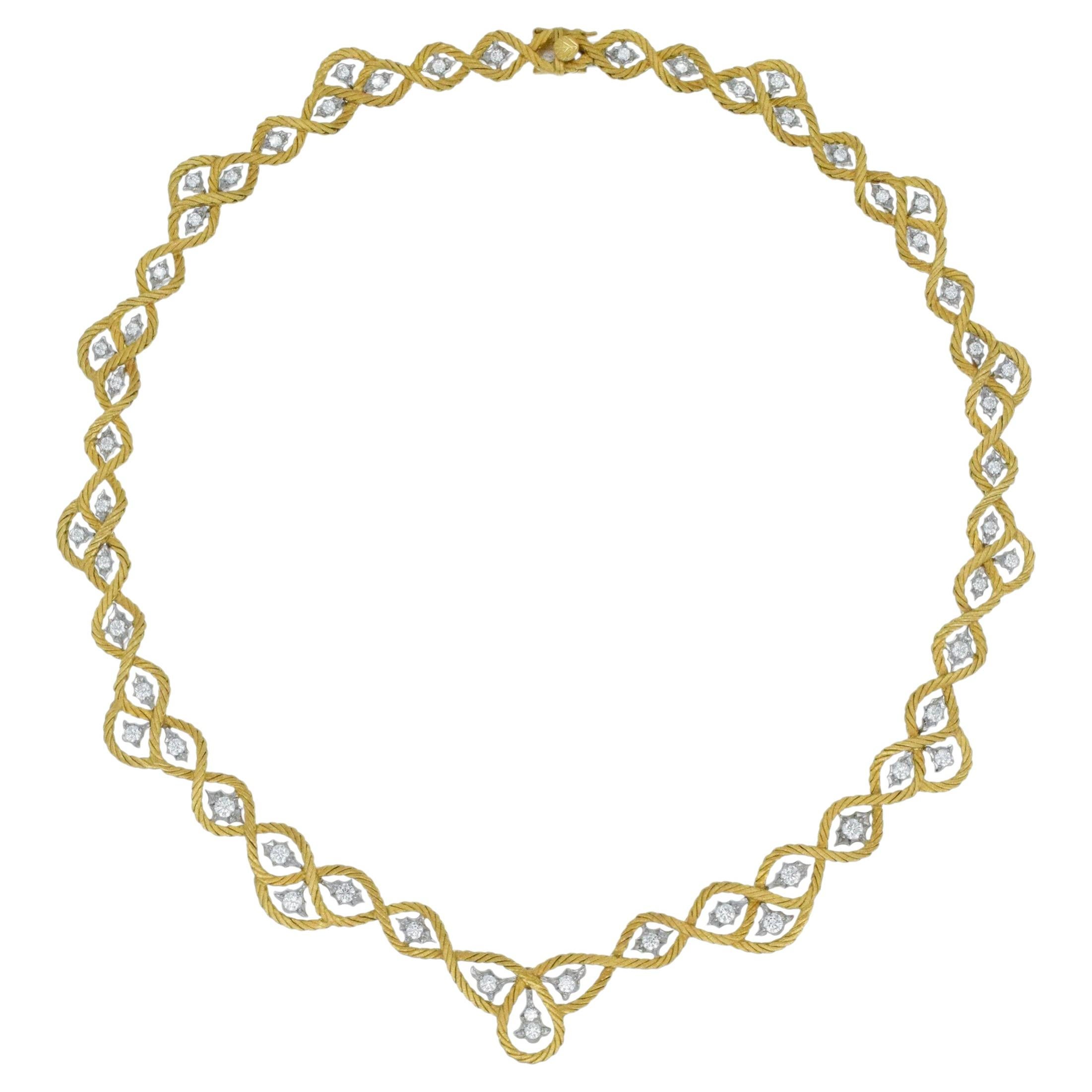 Collar de Diamantes Buccellati "Etoile" de Oro Amarillo y Blanco de 18k