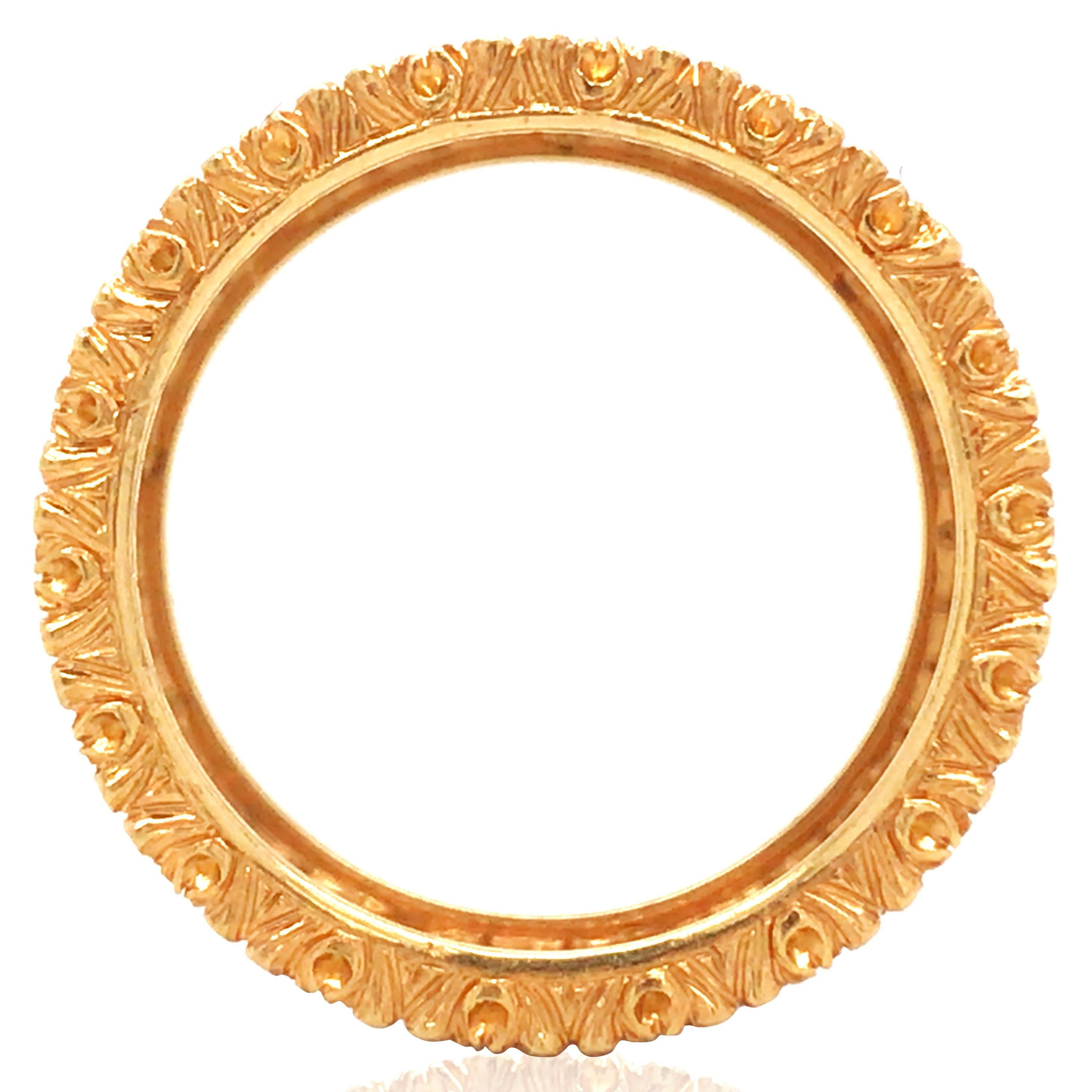 Taglio rotondo Buccellati, Anello a fascia in oro con diamanti in vendita