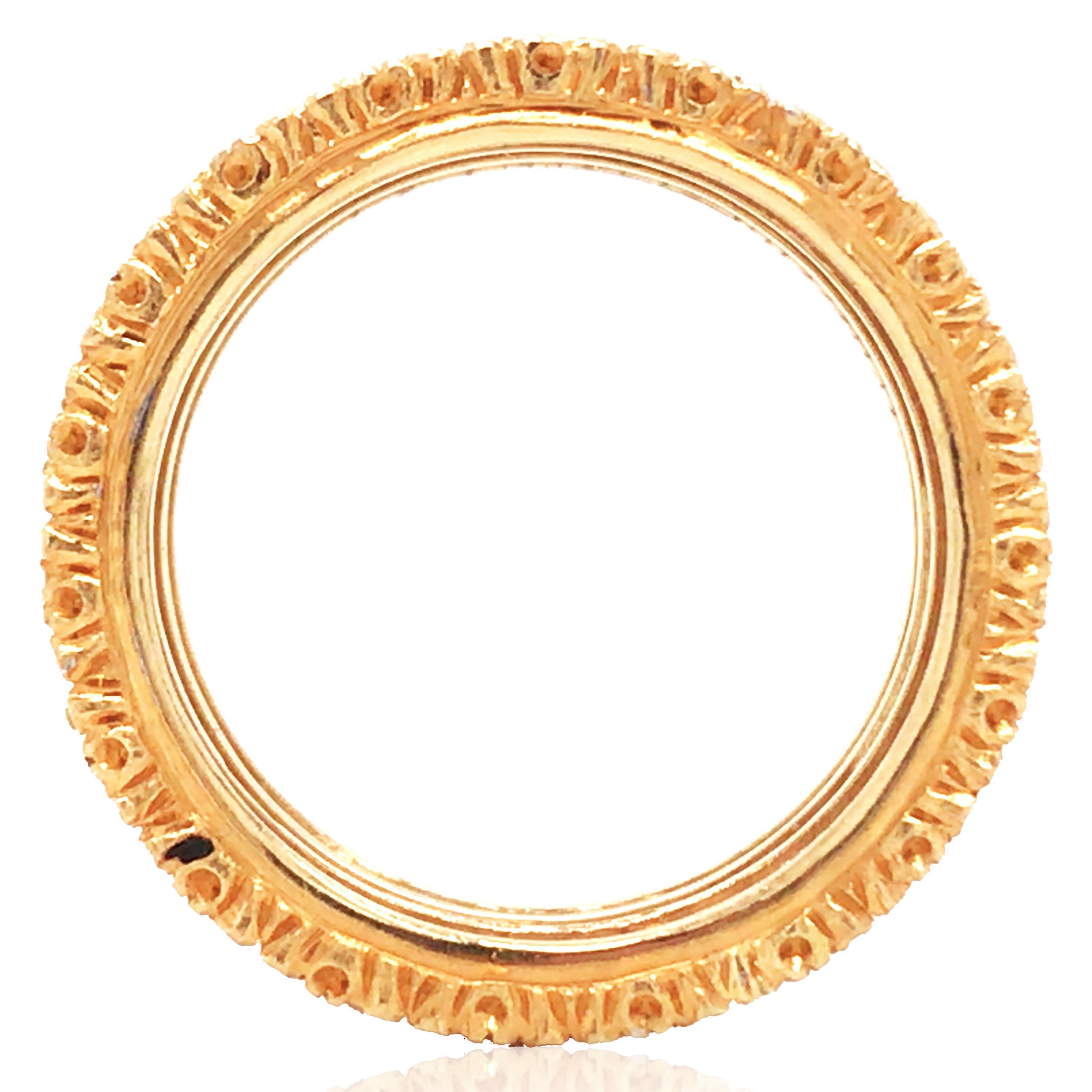 Taglio rotondo Buccellati, Anello a fascia in oro con diamanti in vendita