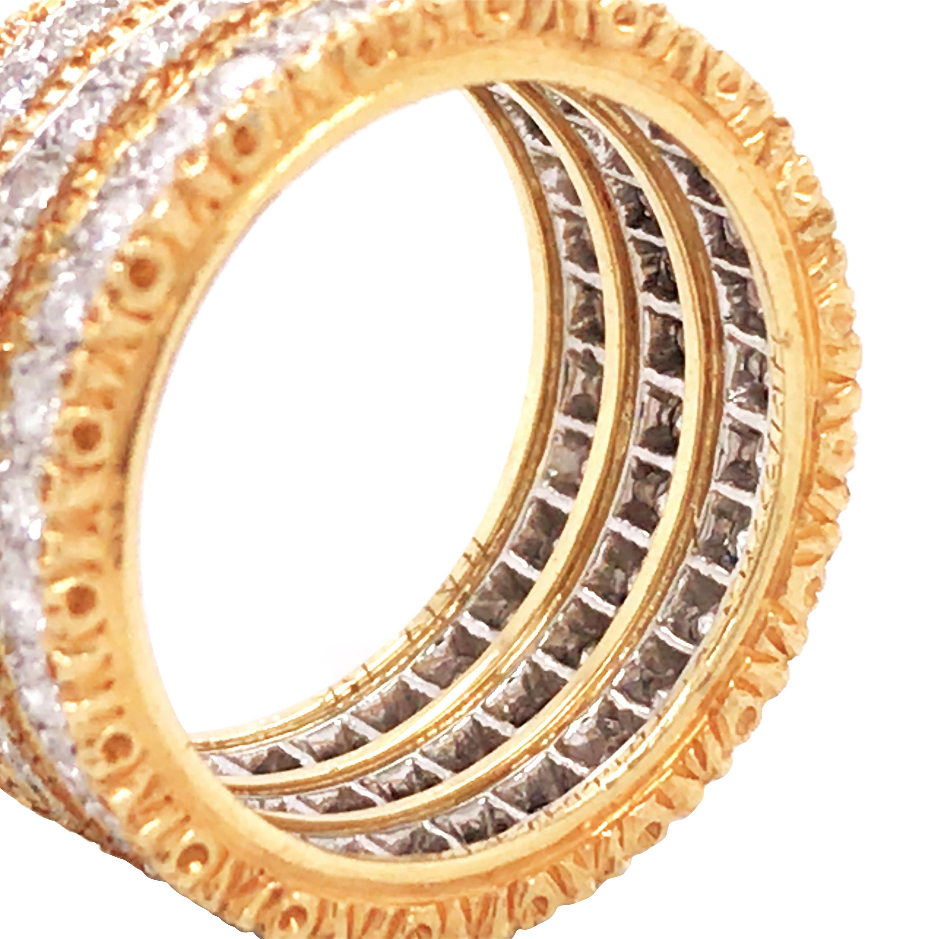 Buccellati, Anello a fascia in oro con diamanti In condizioni buone in vendita a New York, NY