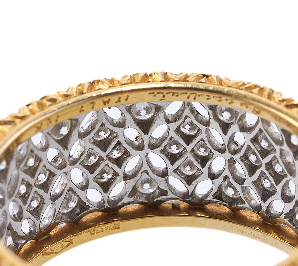 Buccellati Diamant-Goldband-Ring im Zustand „Hervorragend“ im Angebot in Lambertville, NJ
