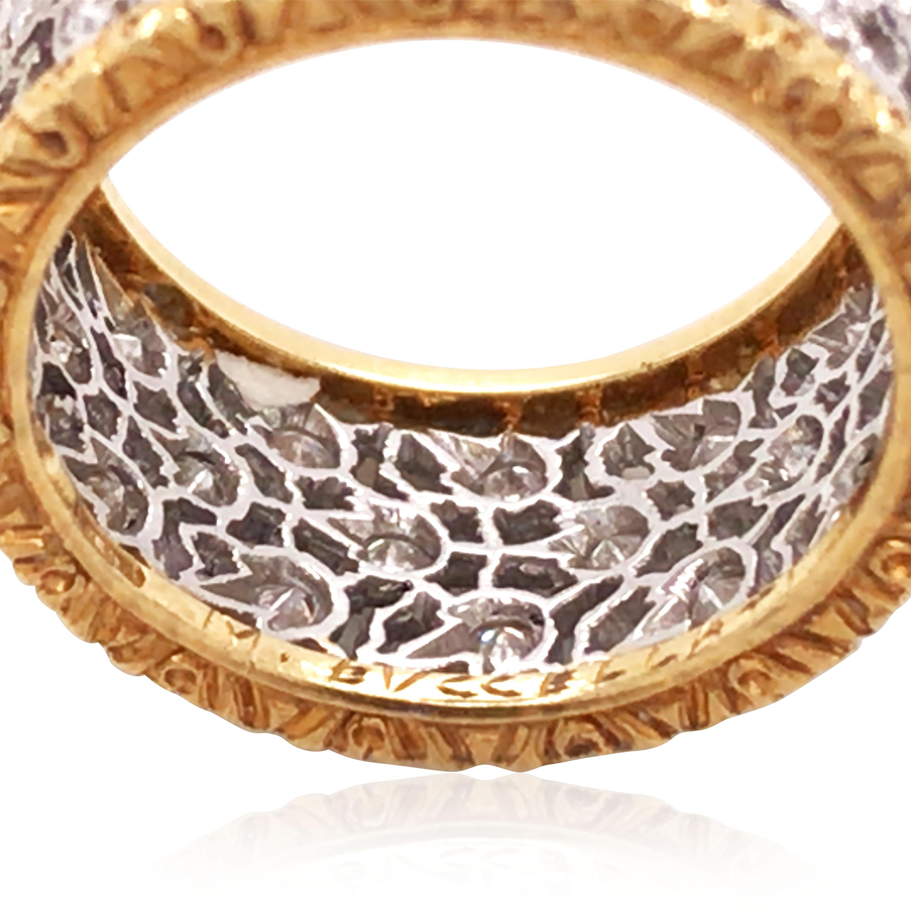 Donna Buccellati, Anello a fascia in oro con diamanti in vendita
