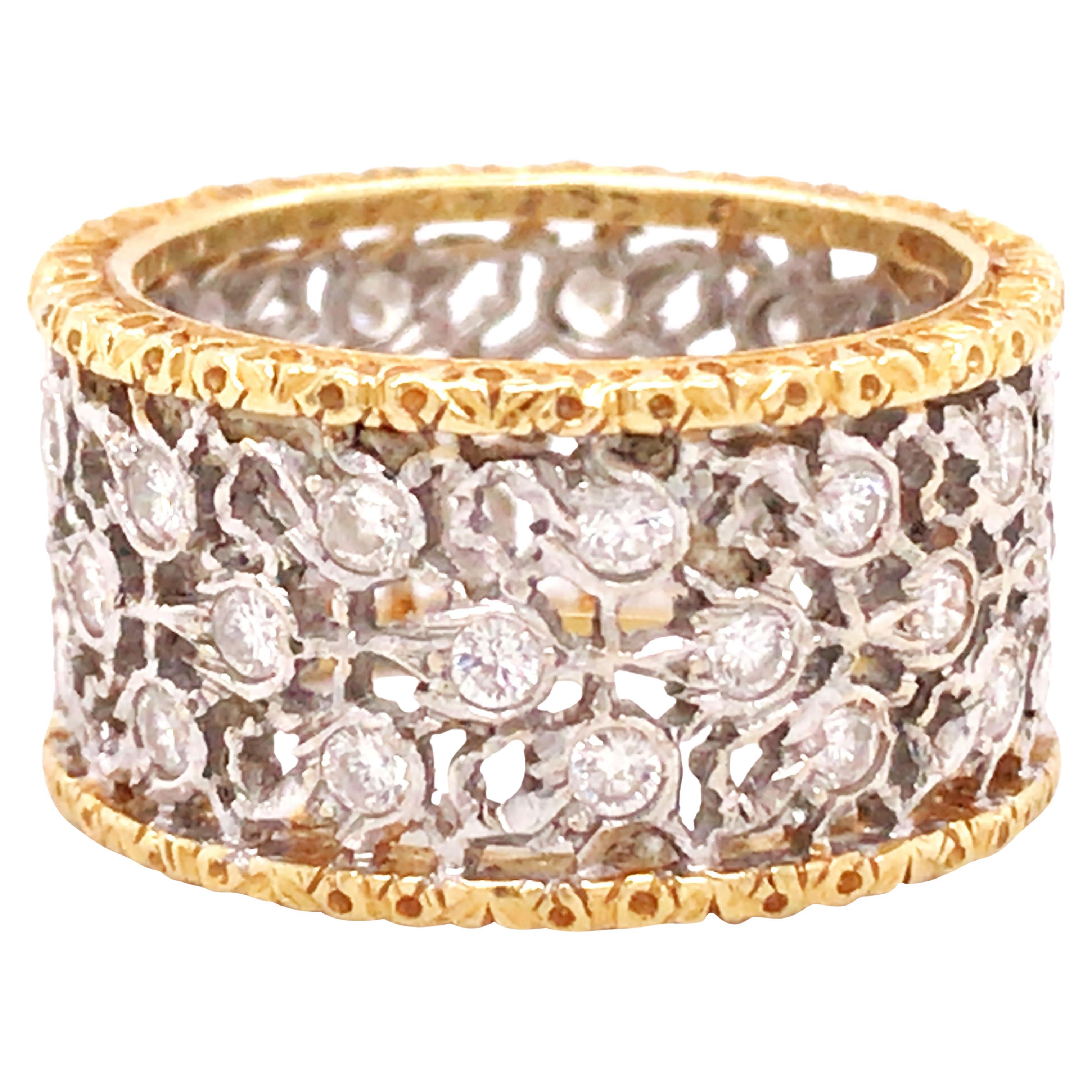 Buccellati, Diamond Gold Band Ring