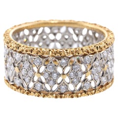 Anello a fascia in oro con diamanti Buccellati