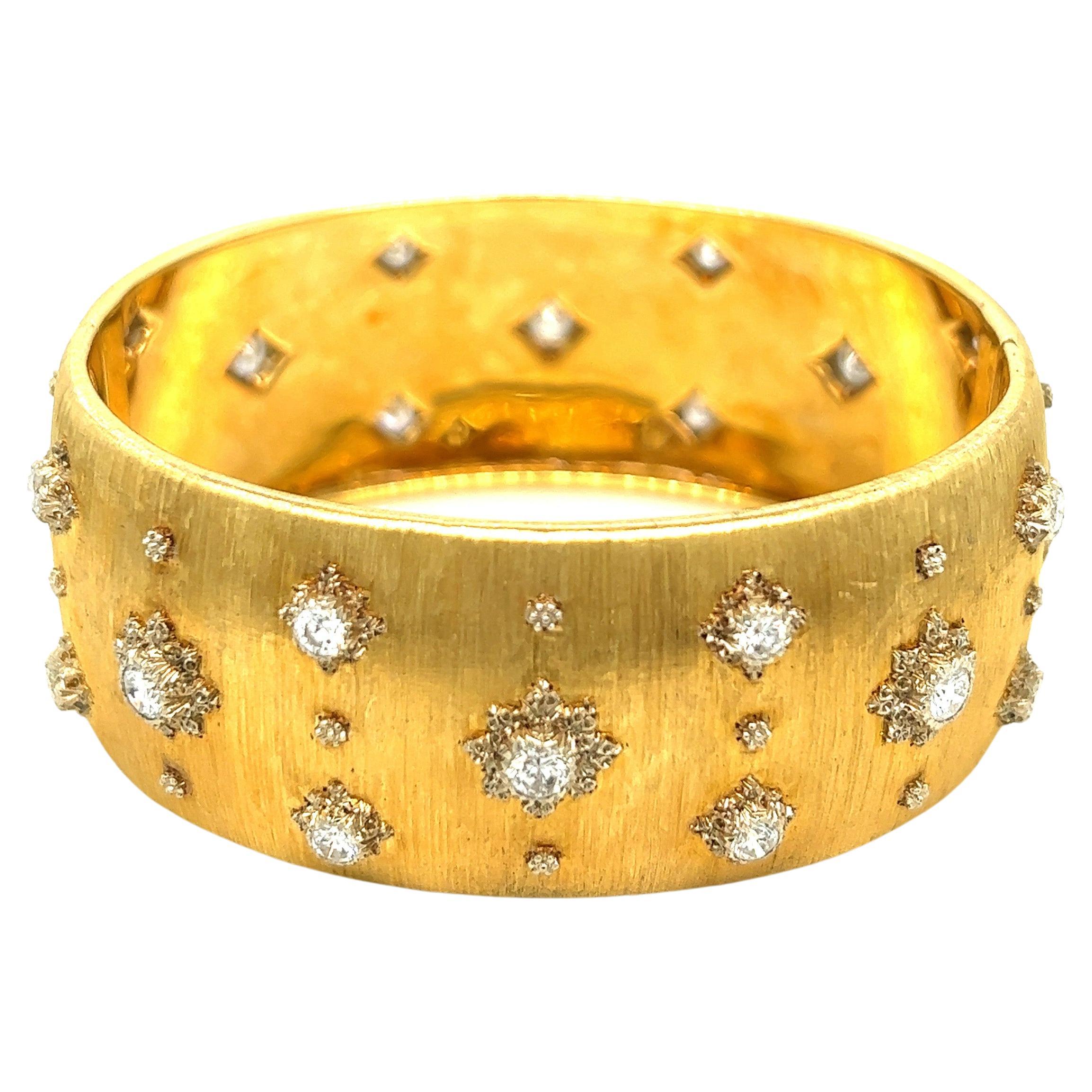 Buccellati Diamond gold Bangle Bracelet 