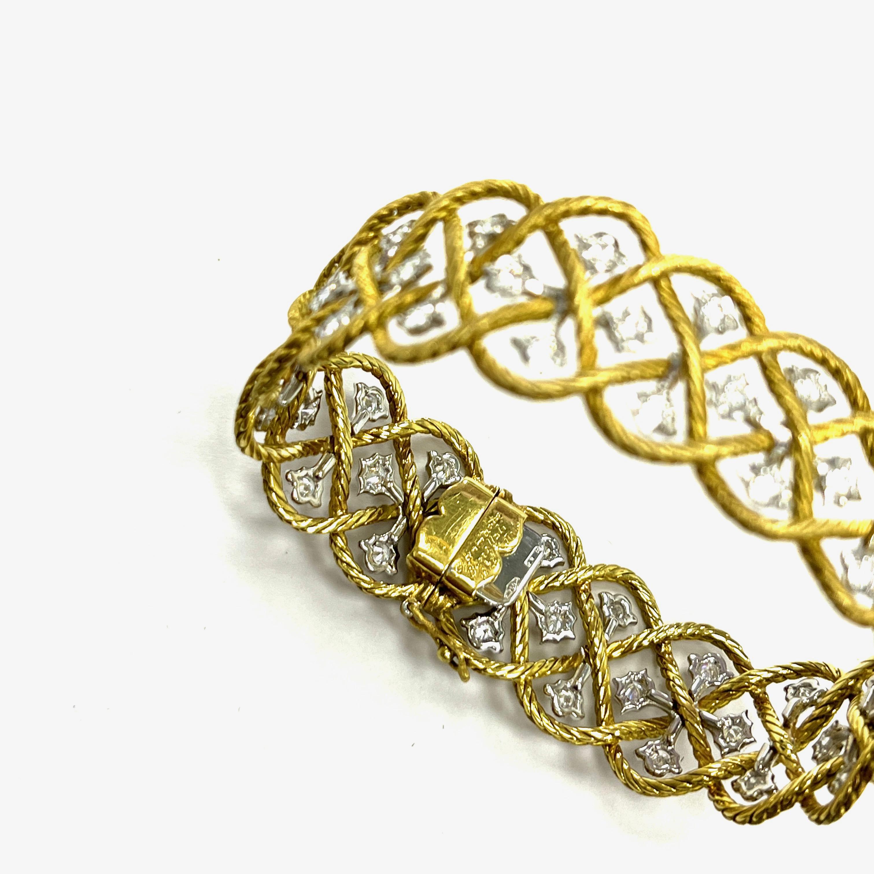 Buccellati Diamond Gold Bracelet In Excellent Condition In New York, NY