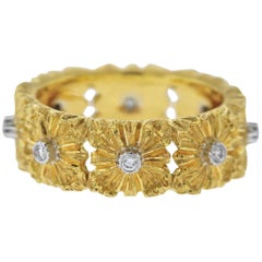 buccellati flower ring Buccellati Diamond Gold Flower Band Ring