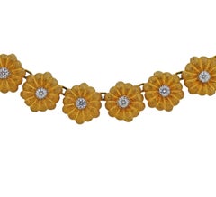Buccellati Diamond Gold Flower Necklace