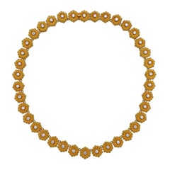 Buccellati Diamond Gold Flower Necklace