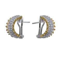 Buccellati Diamond Gold Hoop Earrings