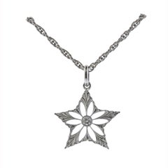 Buccellati Diamond Gold Star Pendant Necklace