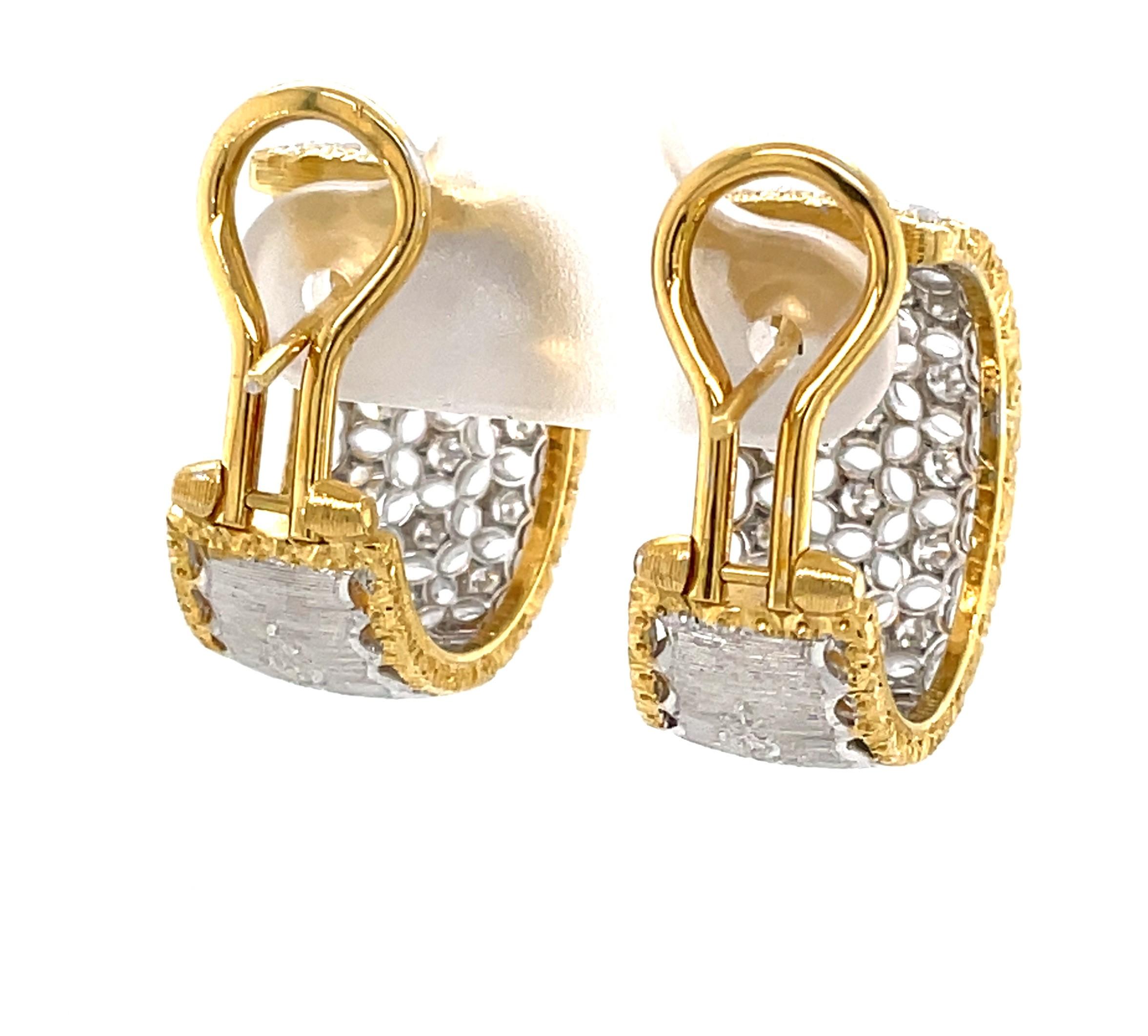 white gold filigree hoop earrings