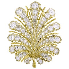 Buccellati Diamond Leaf Brooch