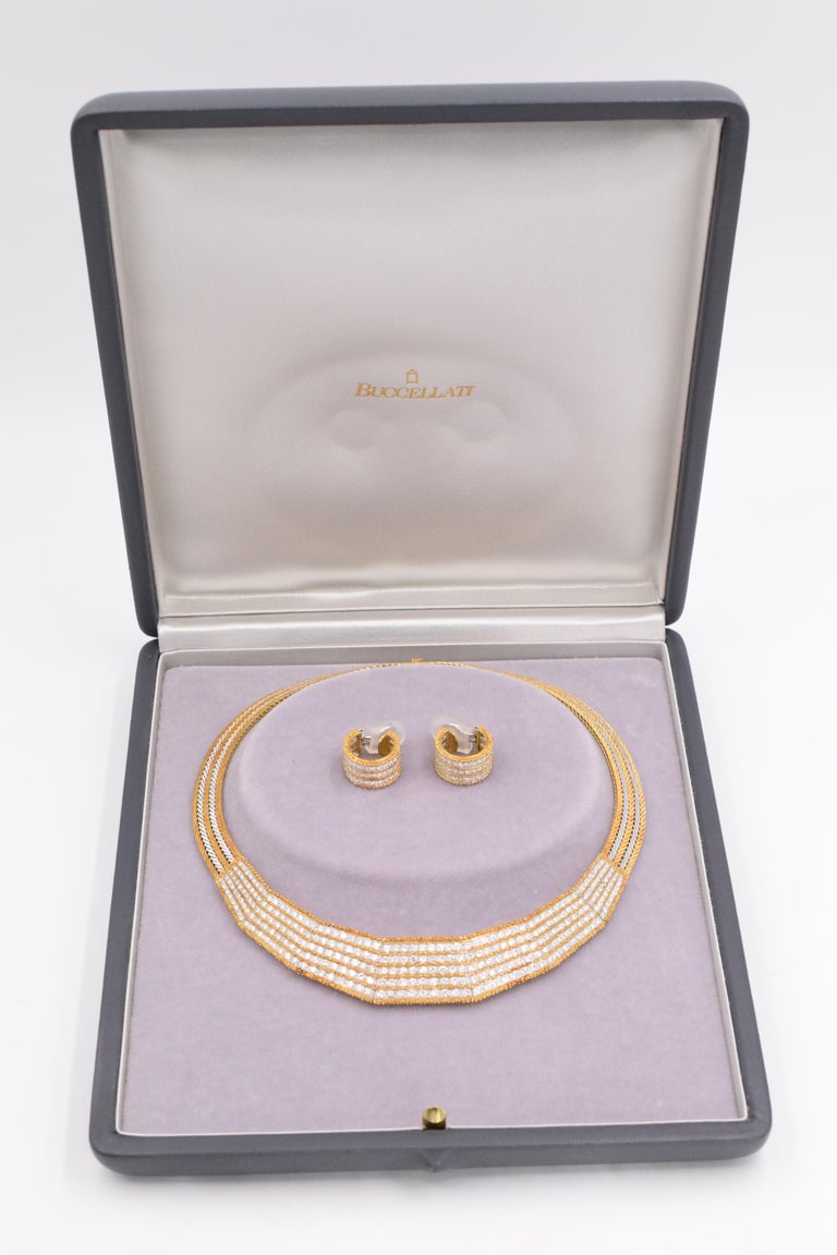 Buccellati Diamond Necklace and Earrings Set at 1stDibs