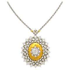 Buccellati Diamond Pendant Necklace in 18K Yellow Gold, Italy