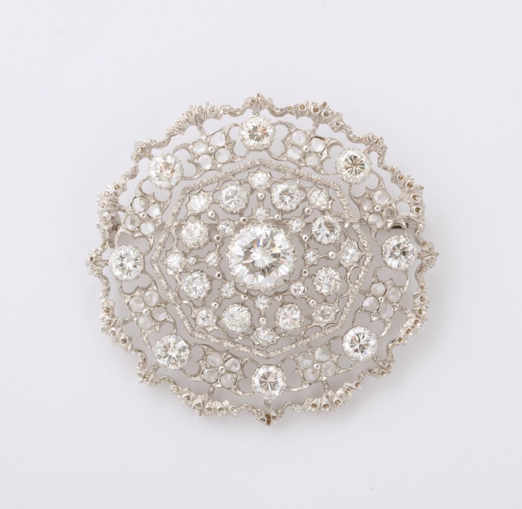 The 18kt white gold and diamond brooch, from the 