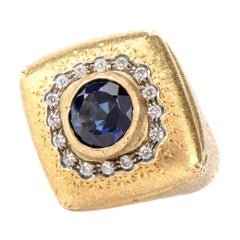 Buccellati Diamond Sapphire 18 Karat Statement Ring