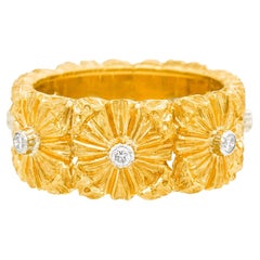 Anello "Cassettoni" in oro con diamanti Buccellati 18k c2000s Italia