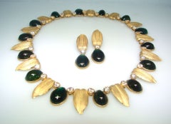 Buccellati Vintage Collana in oro 18k Orecchini con diamanti e tormalina