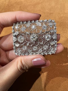 Buccellati Diamond Tulle Brooch in Platinum, circa 1920s–1930s