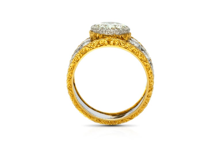 Buccellati Diamond TwoColor Gold Open Work Ring at 1stDibs