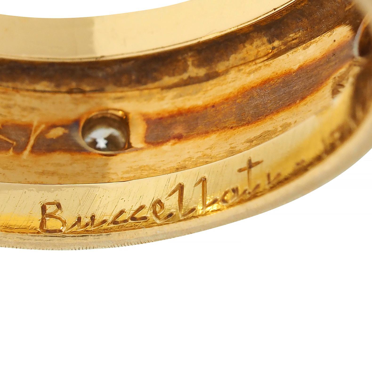 Buccellati Diamond Two-Tone 18 Karat Gold Eternelle Textured Vintage Band Ring 5
