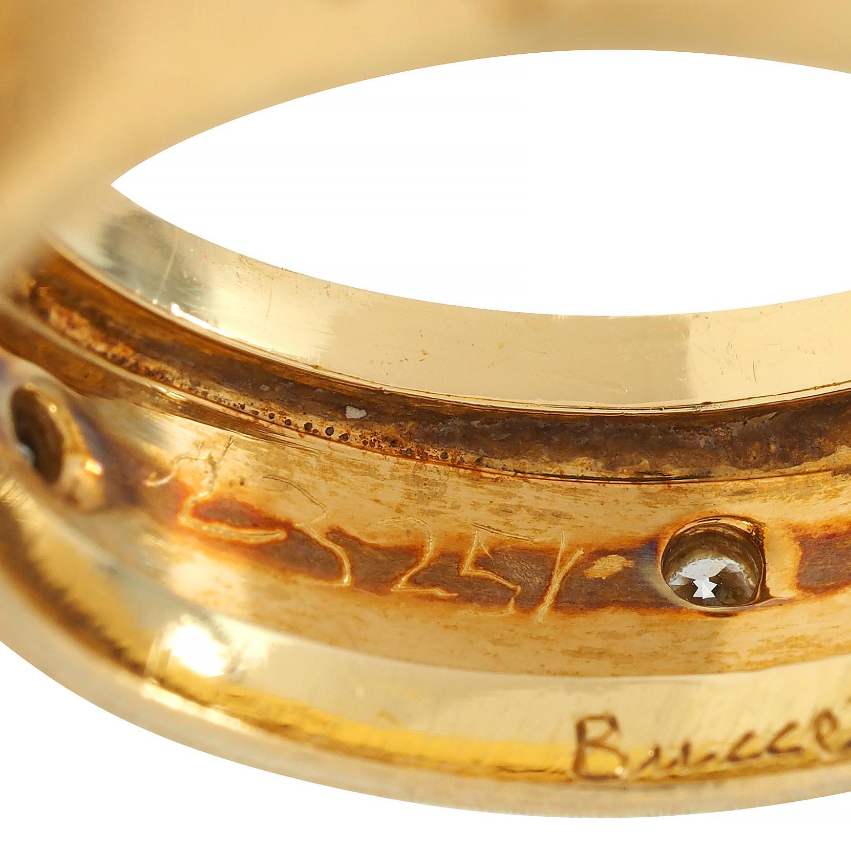 Buccellati Diamond Two-Tone 18 Karat Gold Eternelle Textured Vintage Band Ring 6