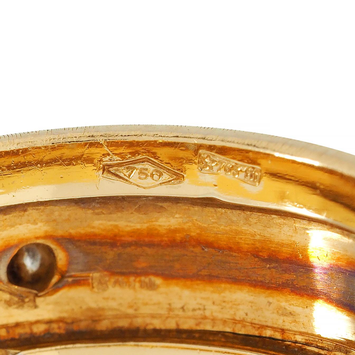 Women's or Men's Buccellati Diamond Two-Tone 18 Karat Gold Eternelle Textured Vintage Band Ring