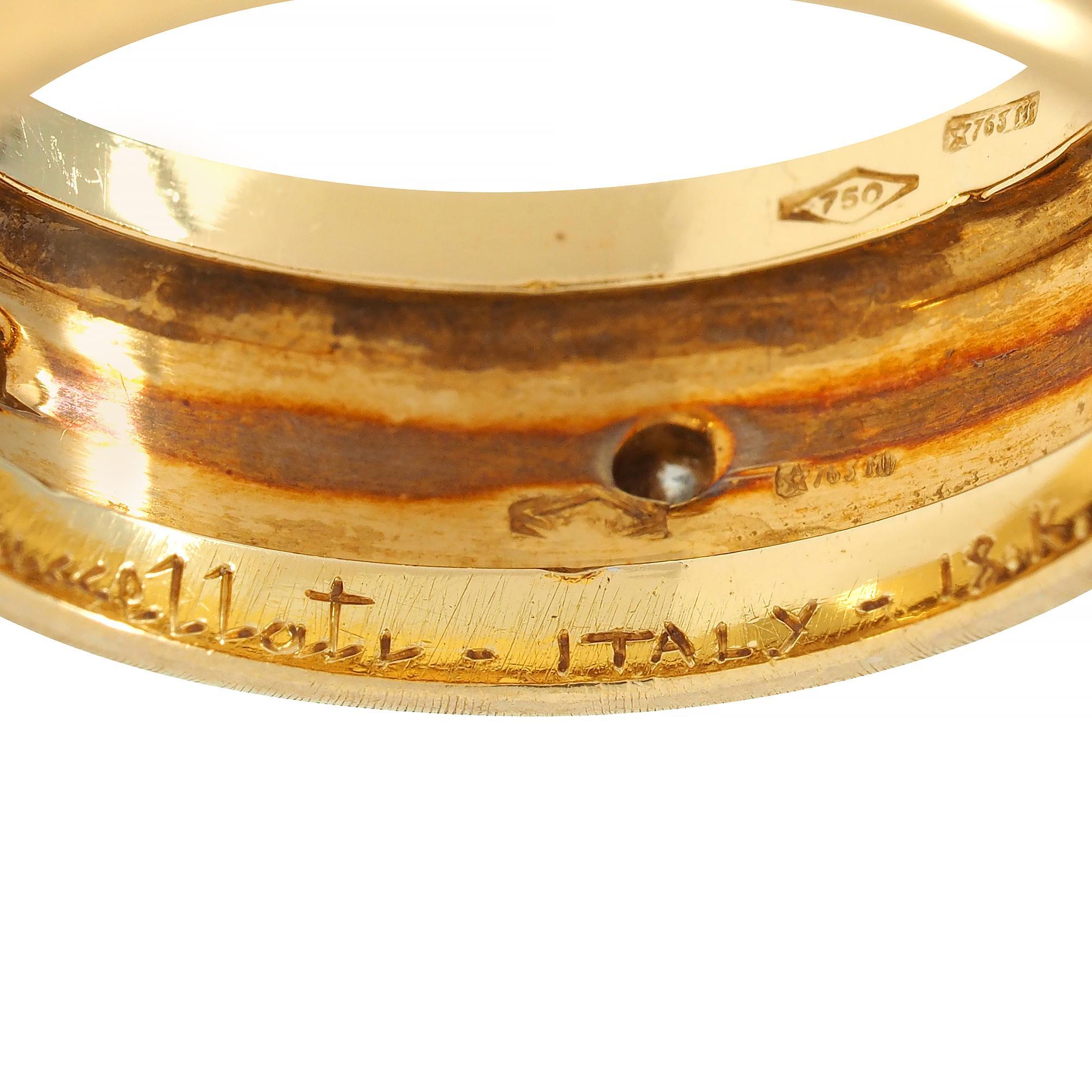 Buccellati Diamond Two-Tone 18 Karat Gold Eternelle Textured Vintage Band Ring 3