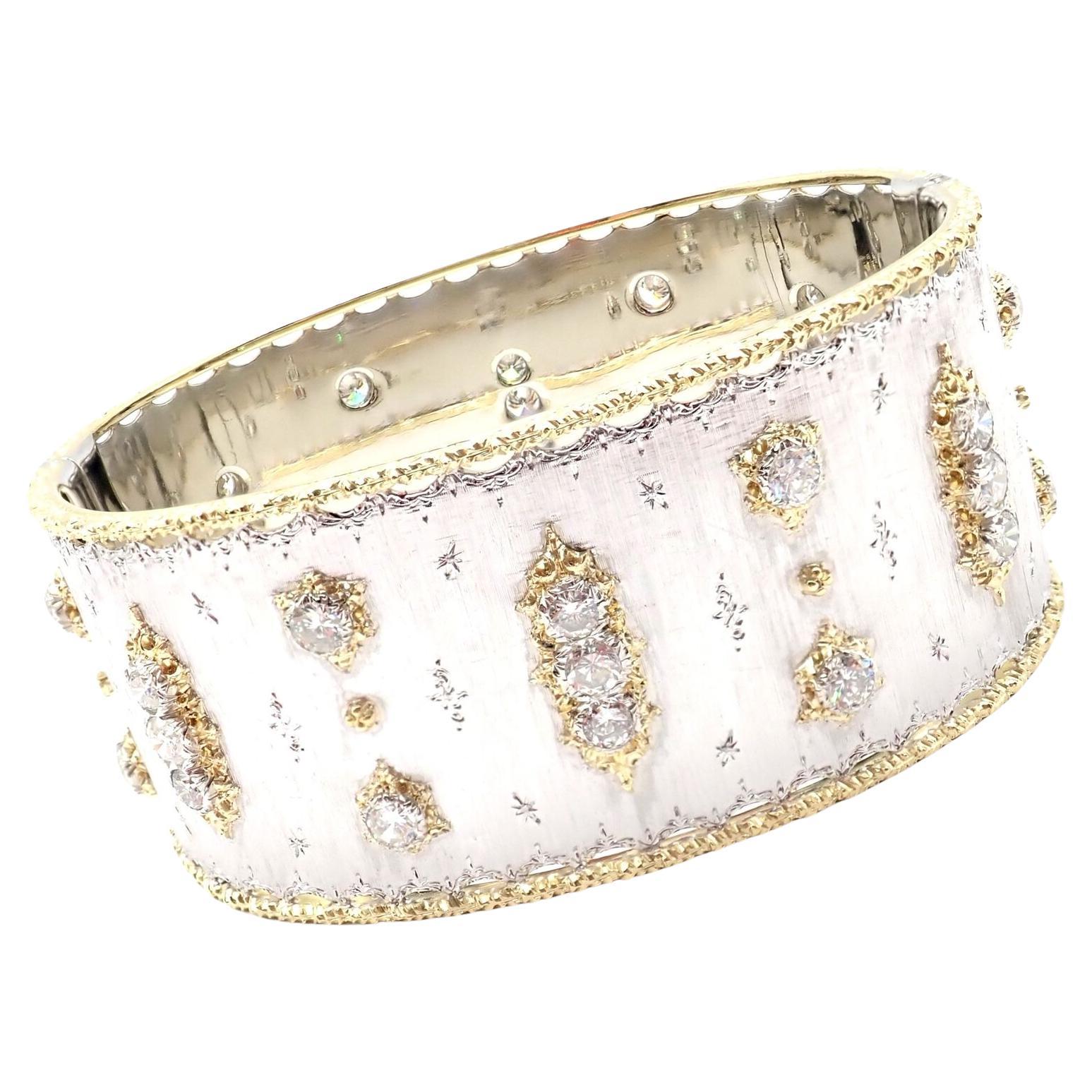 Bracelet Buccellati en or blanc et jaune et diamants en vente