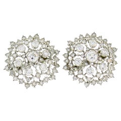 Retro Buccellati Diamond White Gold Earrings