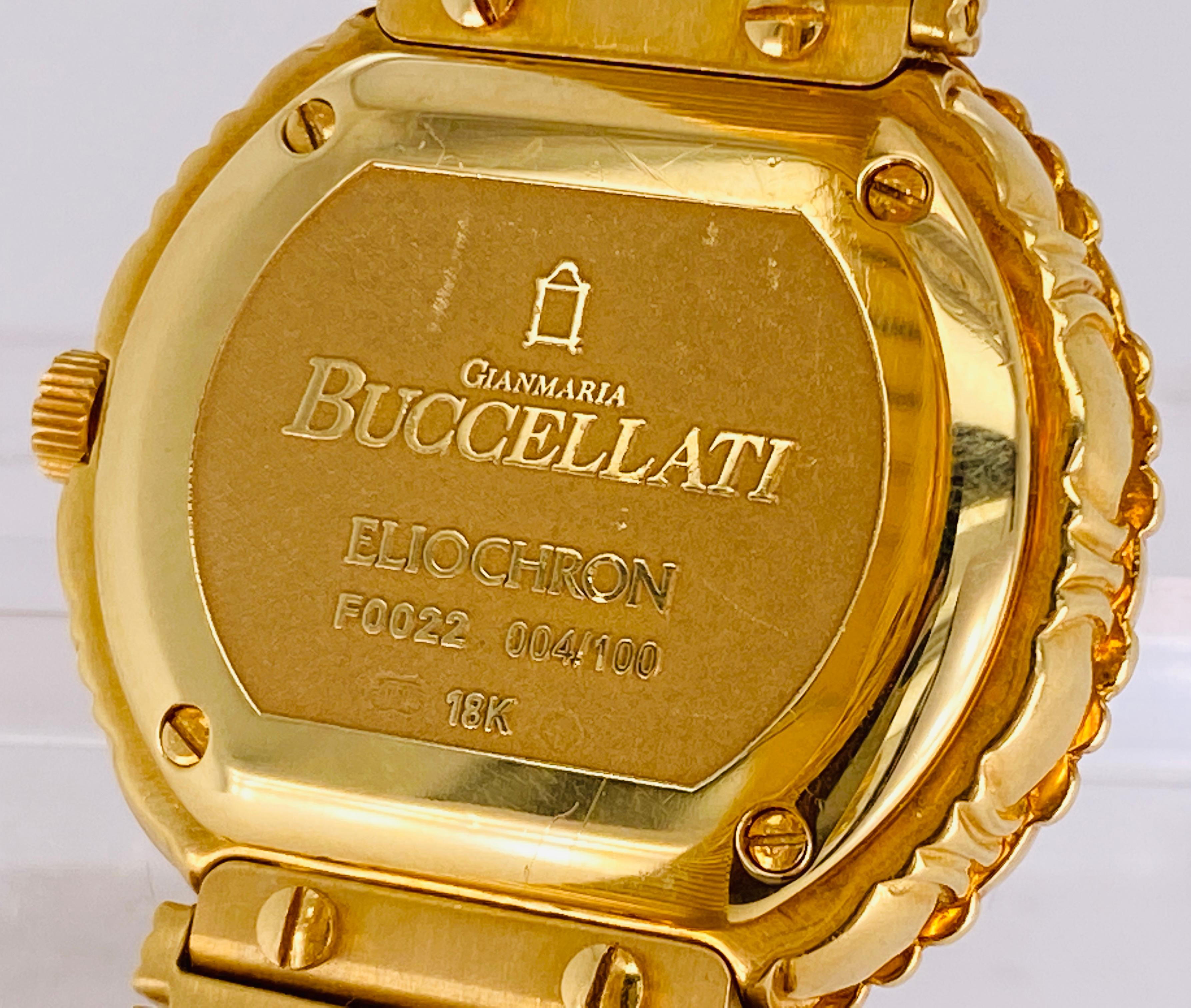 Buccellati Eliochron 18k Gold Watch In Excellent Condition In Carmel, CA
