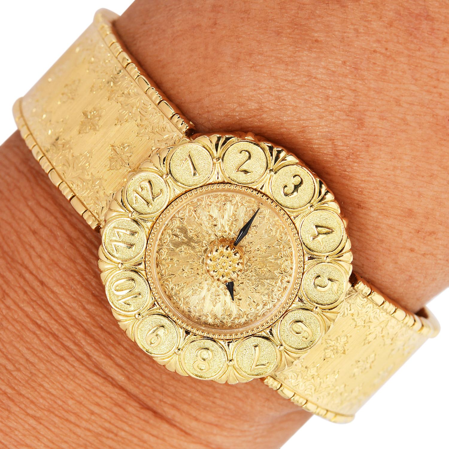 Women's or Men's Buccellati Eliochron 18K Yellow Gold Ladies Wat