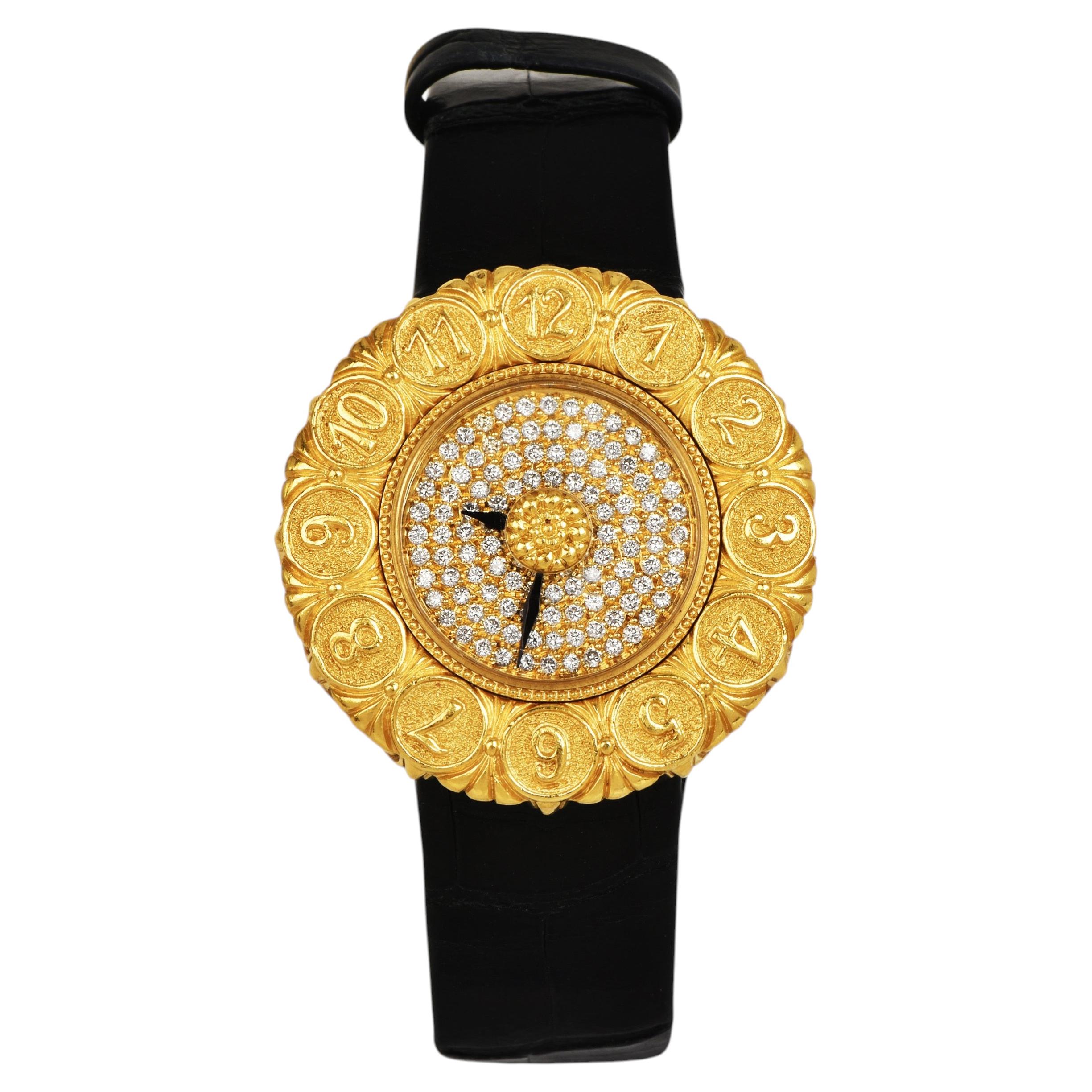 Pre-owned Buccellati Eliochron Diamond 18k Yellow Gold Watch