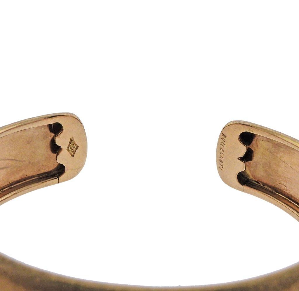 Buccellati Manschettenarmband aus Gold mit Smaragd und Diamanten im Zustand „Hervorragend“ im Angebot in Lambertville, NJ