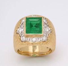 Buccellati Emerald Diamond Ring