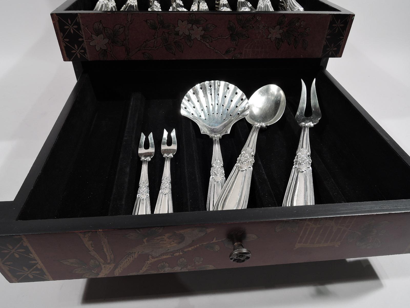 Buccellati Esteval Sterling Silver Dinner Set for 12 with 77 Pieces 1