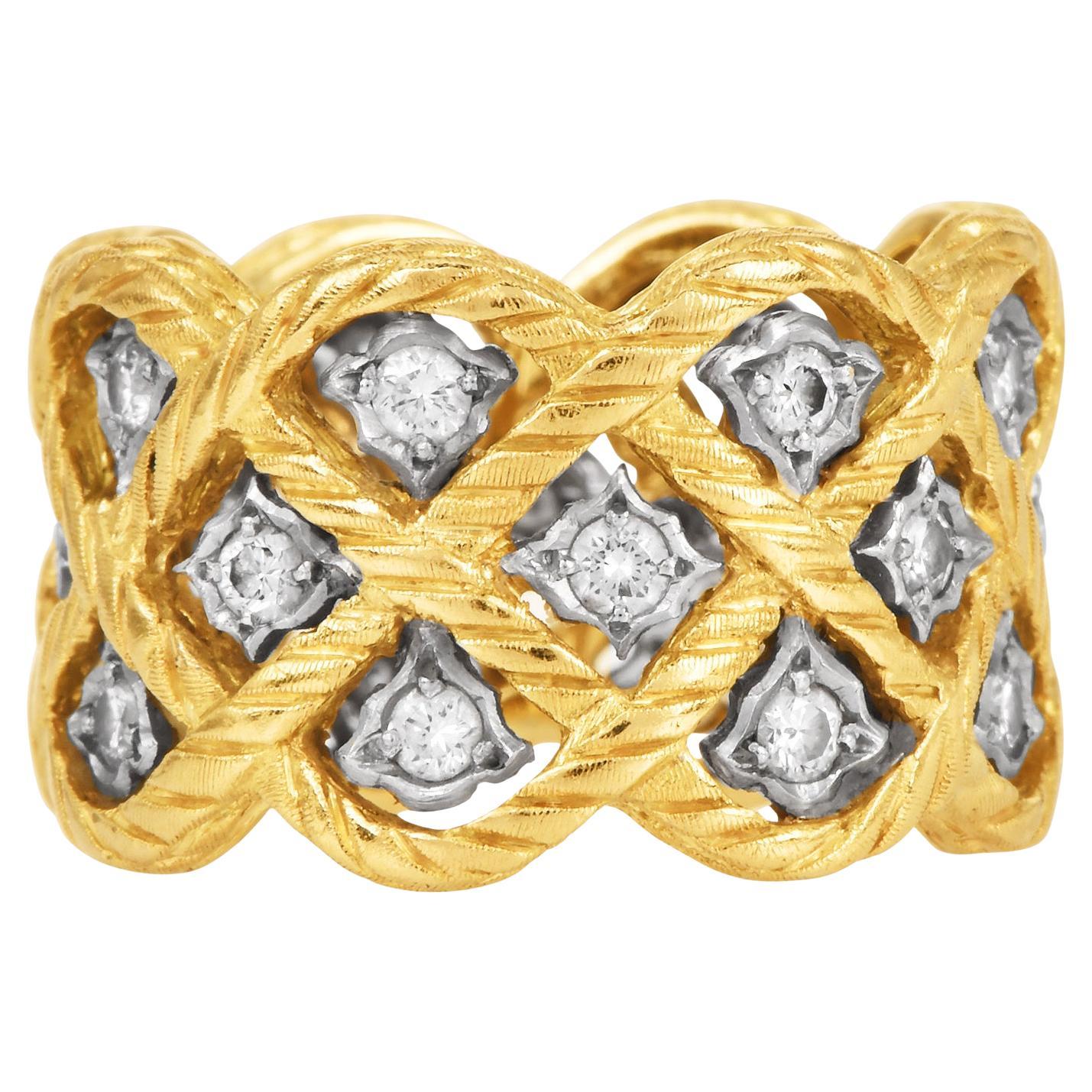 Buccellati Étoilée Eternelle Diamond 18K Gold Wide Eternity Ring