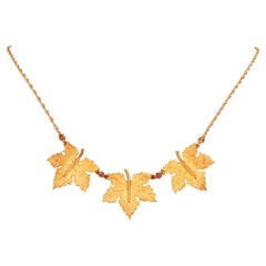 Buccellati Federico Vintage 18K Gold Maple Leaf Necklace