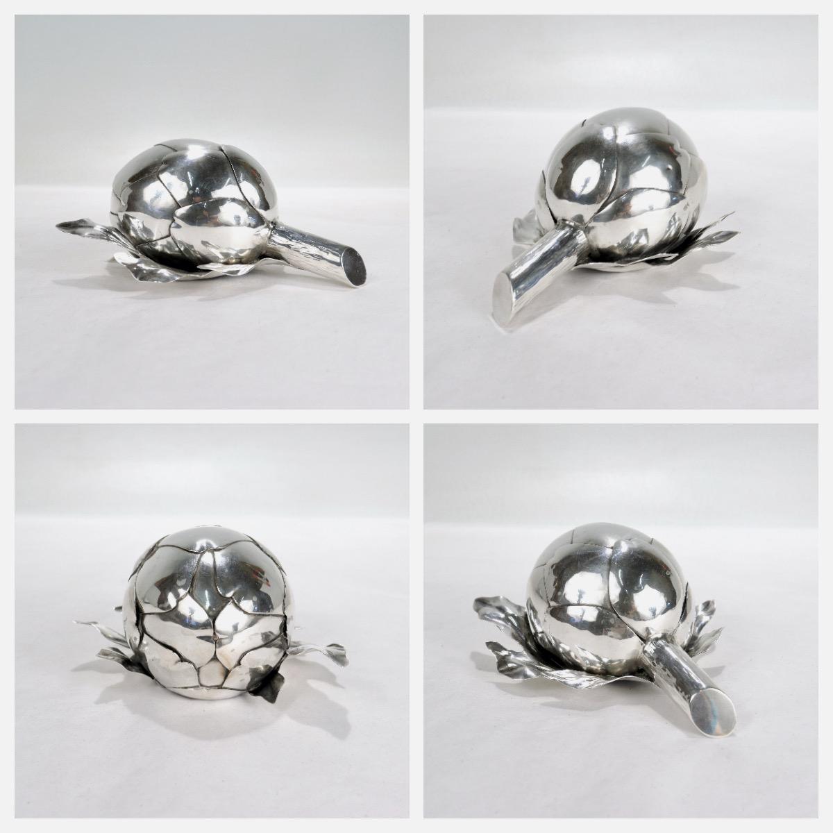 Buccellati Figural Artichoke .800 Silver Table Lighter 9