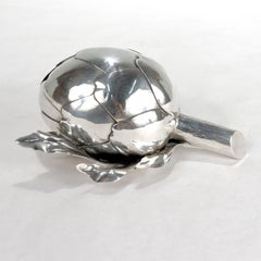 Buccellati Figural Artichoke .800 Silver Table Lighter
