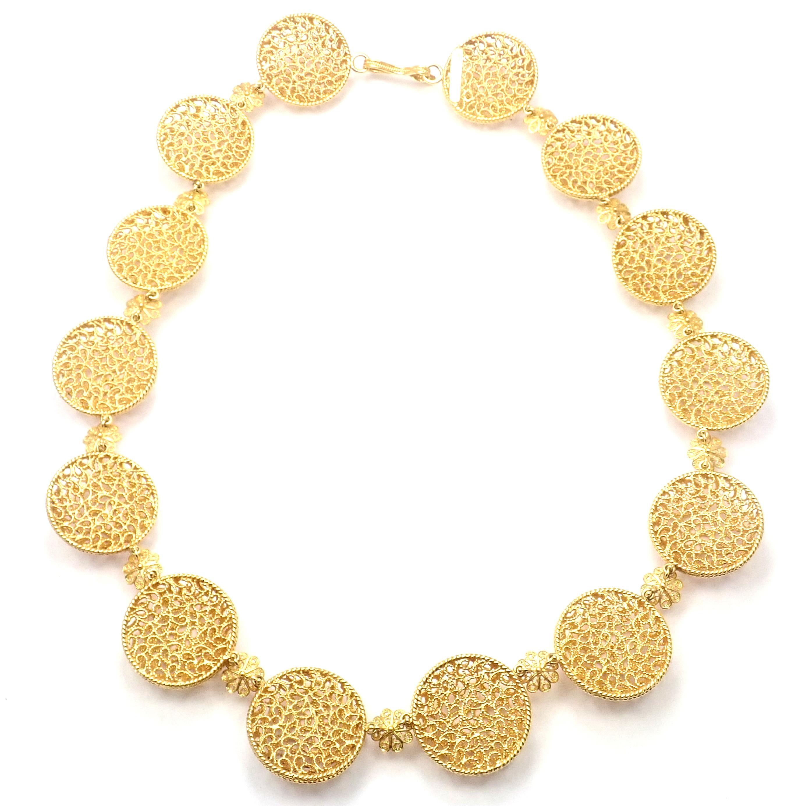 Buccellati Collier à maillons Filidoro en or jaune Excellent état à Holland, PA