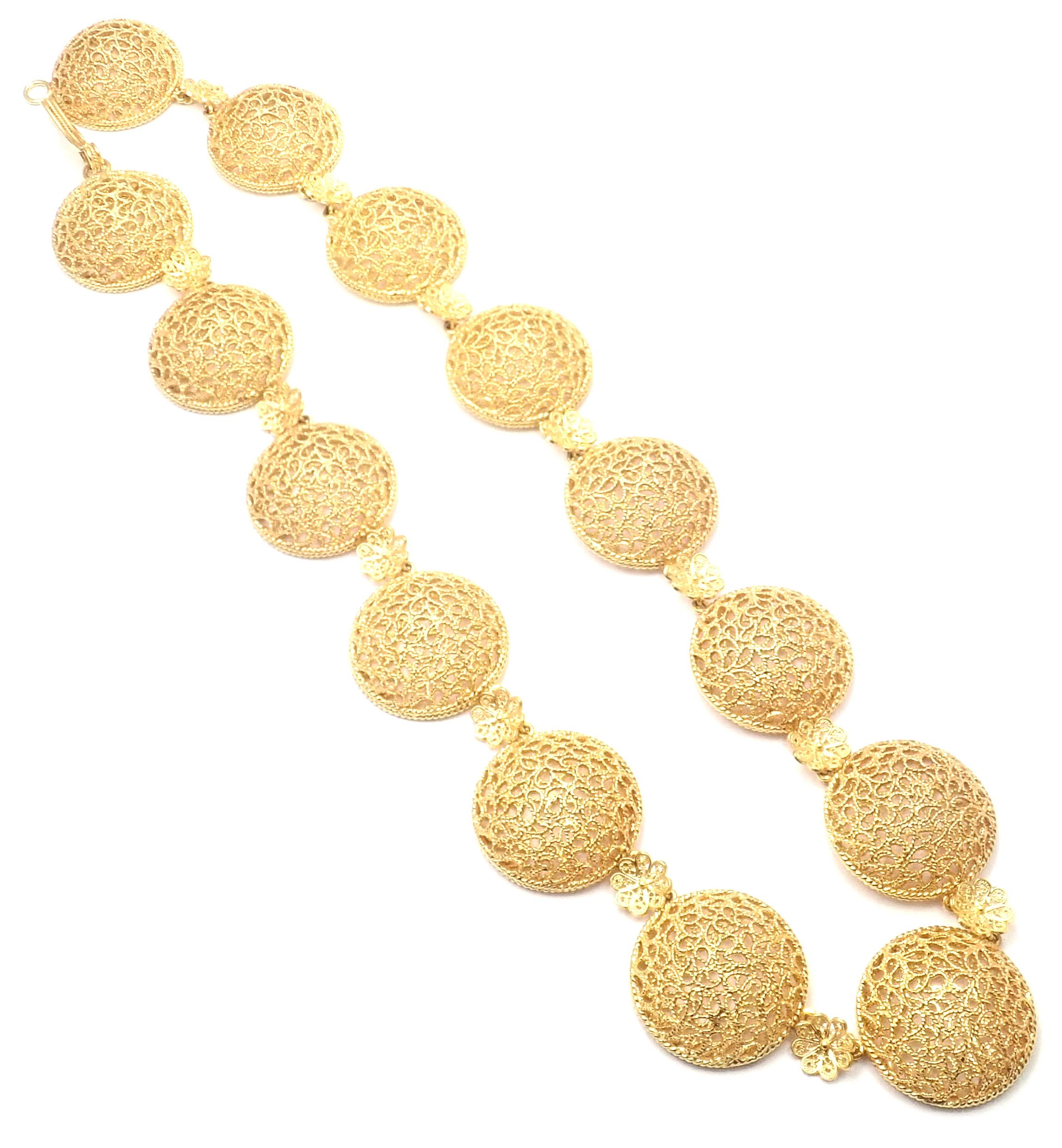 Buccellati Filidoro Yellow Gold Link Necklace In Excellent Condition In Holland, PA