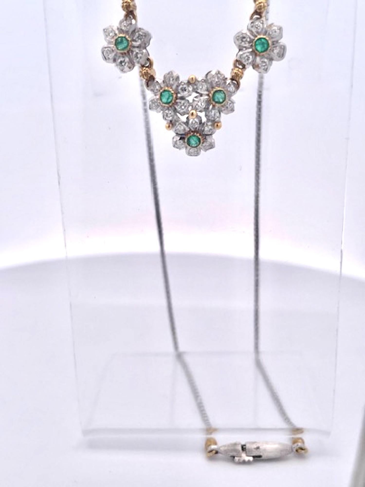 Buccellati Collier Guirlande Émeraudes Diamants 18K en vente 7