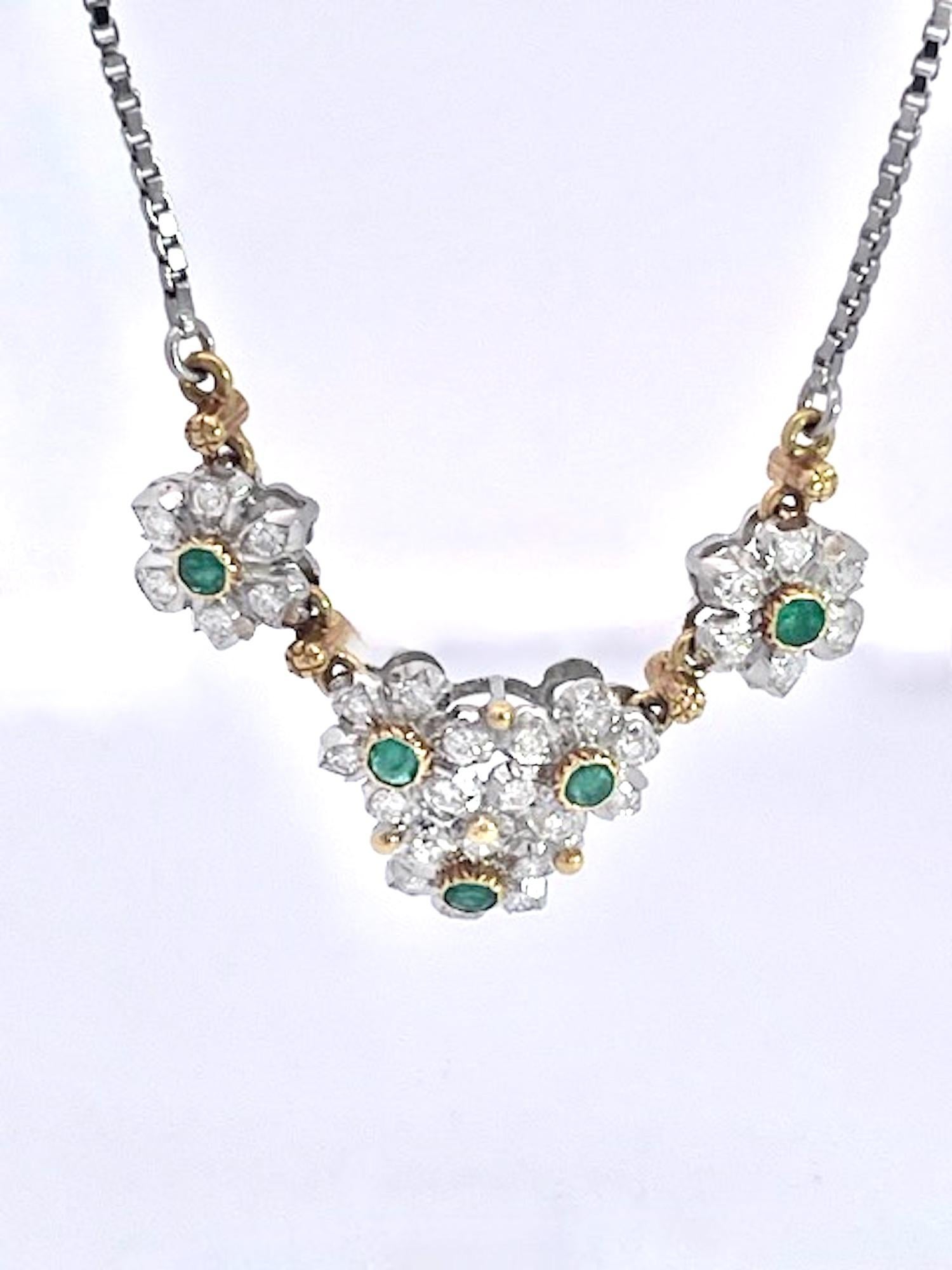 Buccellati Collier Guirlande Émeraudes Diamants 18K en vente 1