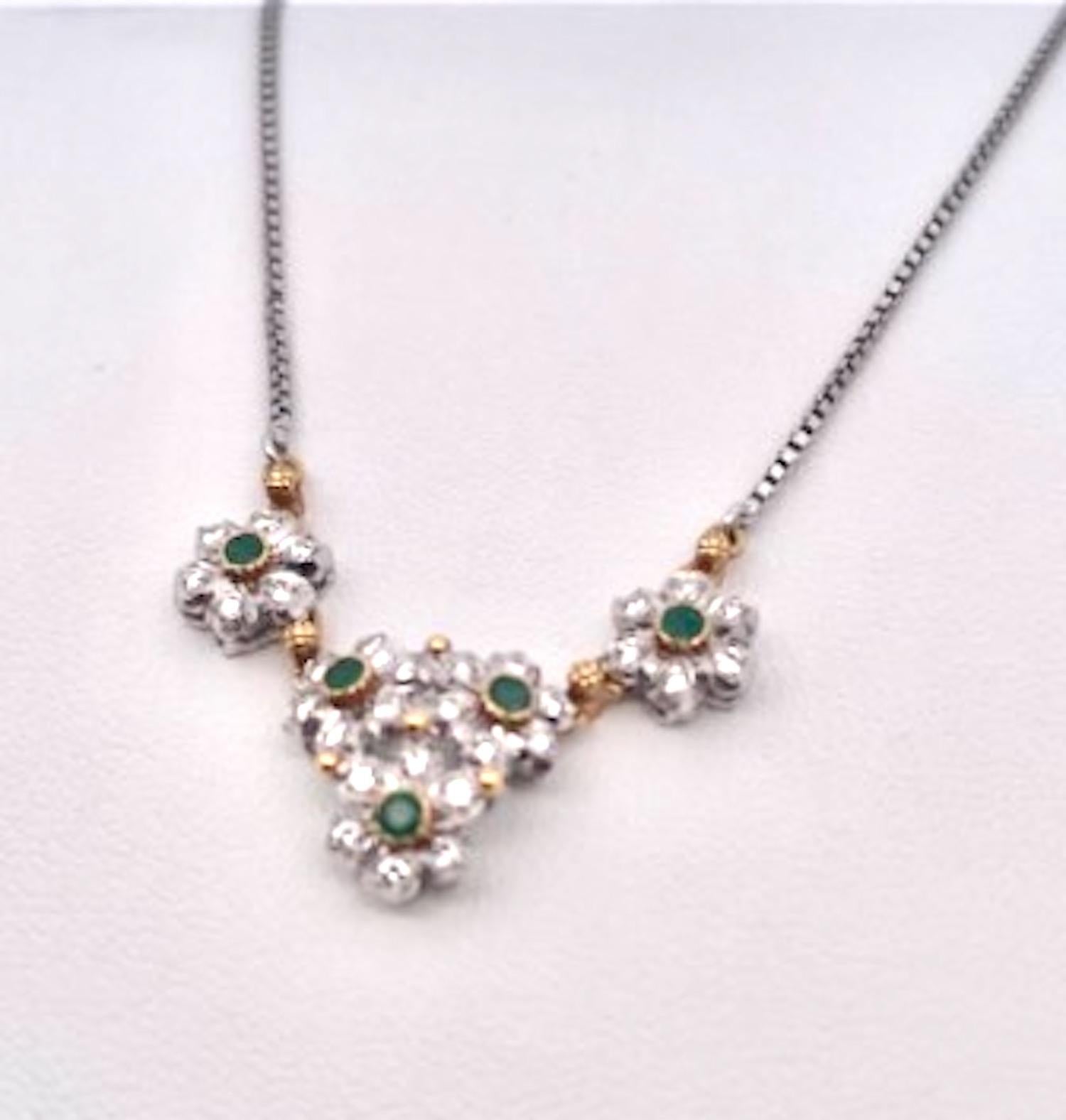 Buccellati Collier Guirlande Émeraudes Diamants 18K en vente 2