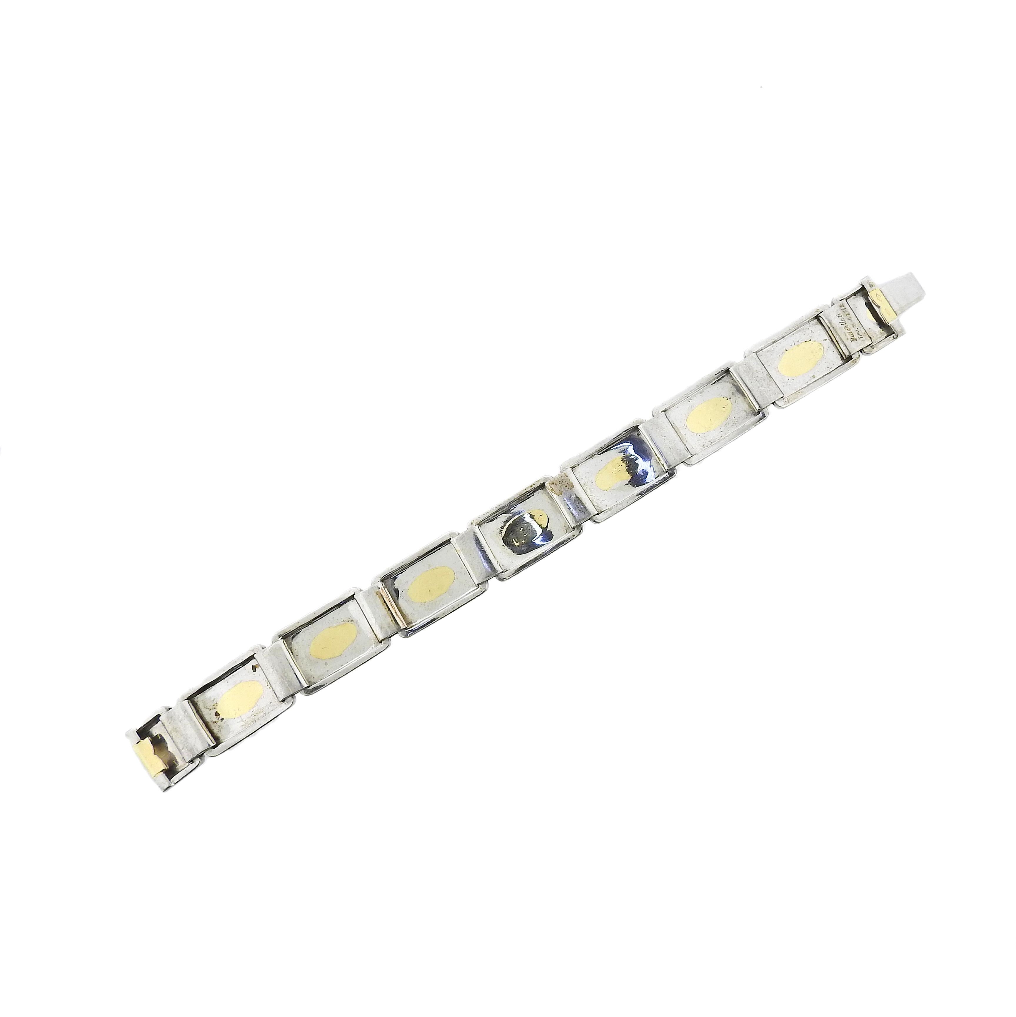 Buccellati 18k gold and silver Geminato bracelet, comes with original receipt from Gump's from 1999. Bracelet is 7