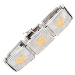 Retro Buccellati Geminato Yellow Gold Silver Bracelet