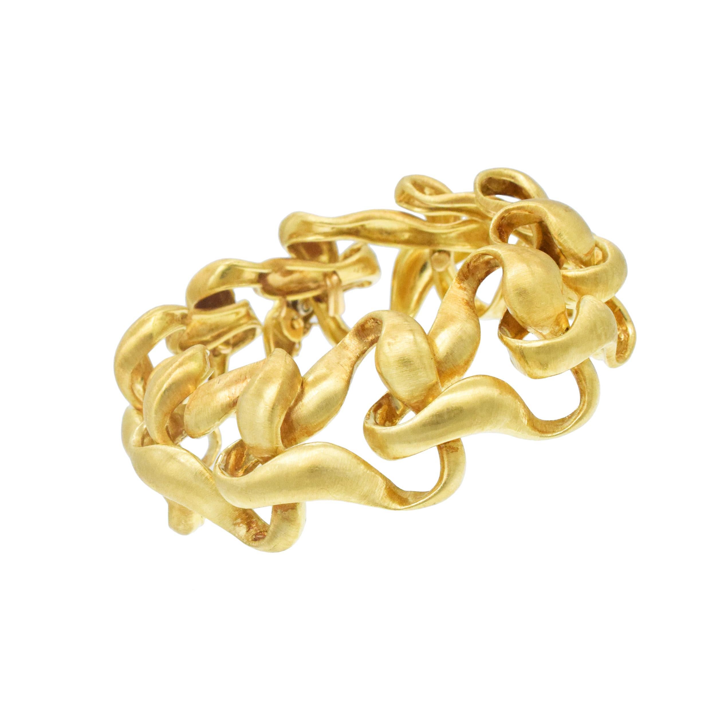Buccellati  Bracelet à maillons géométriques en or jaune 18k en vente 1